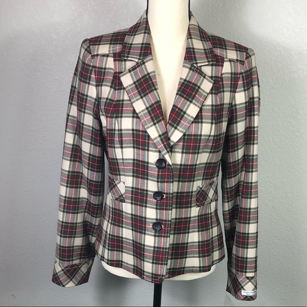 Vintage Pendleton Virgin Wool Plaid Blazer NWOT